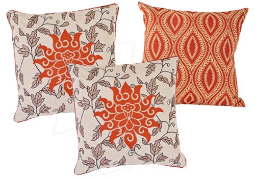 pantone color of the year tangerine tango pillows