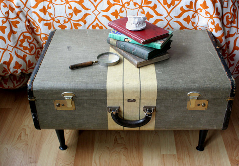 old suitcase table
